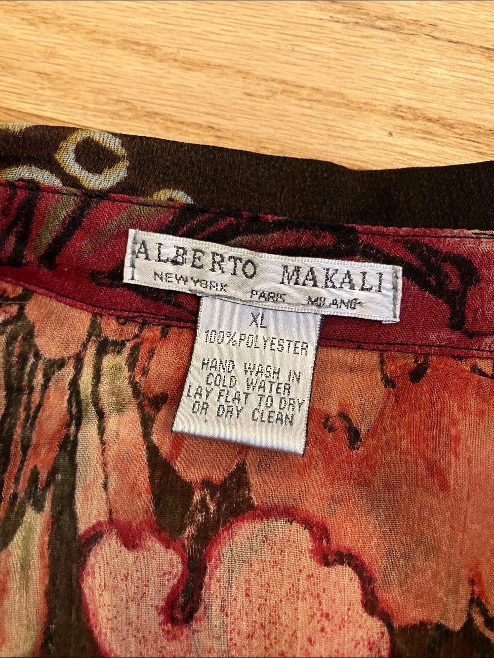 Alberto Makali Multicolor Floral Print Blouse in Rust & Burgundy - Picture 2 of 9